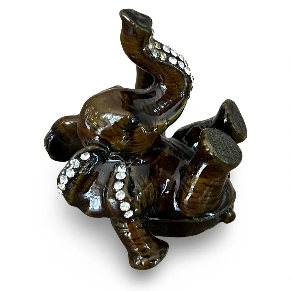 Baby Elephant Crystal Trinket Box